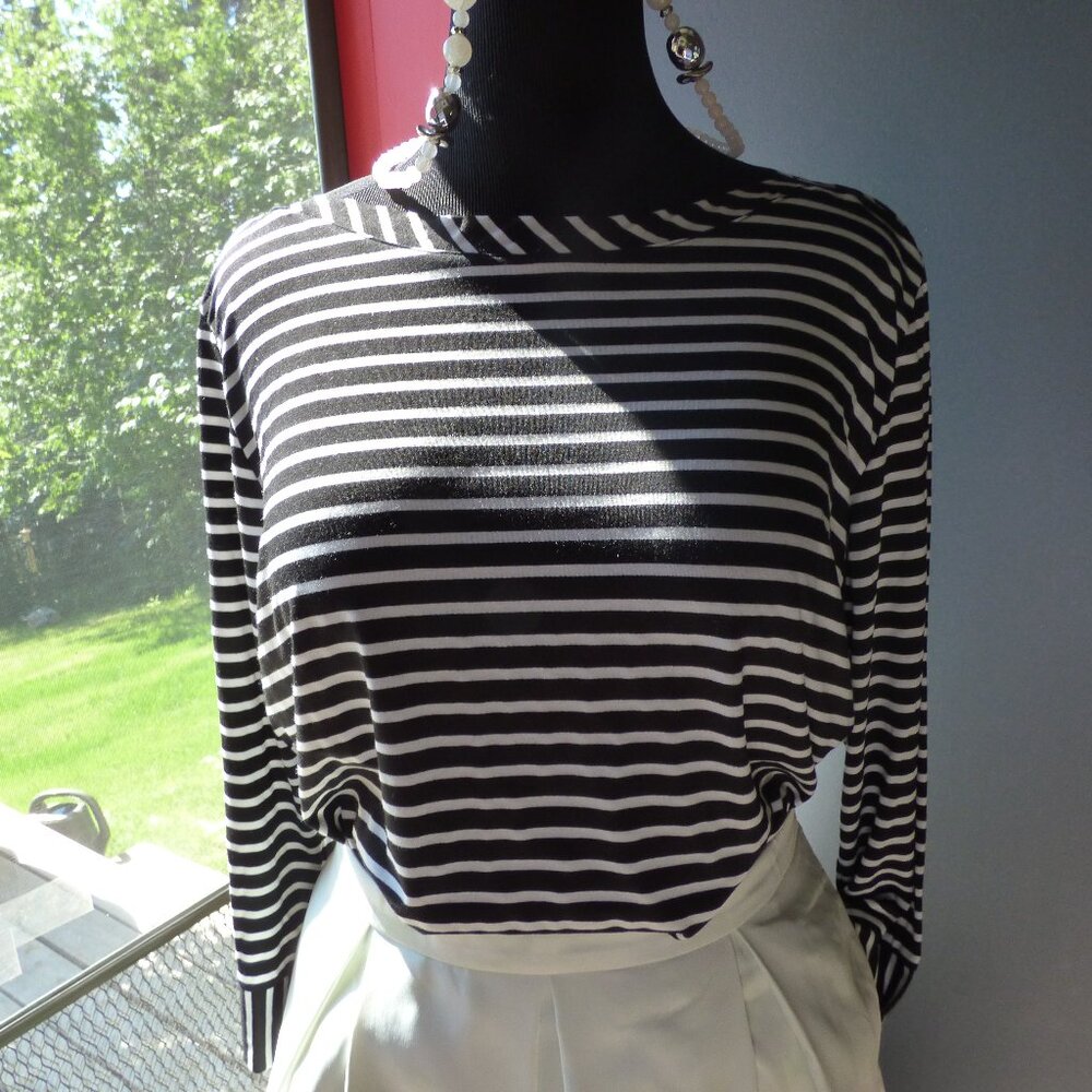 NOMADIC TRADERS GOTH ROCKABILLY PIN UP BLACK / WHITE LONG SLEEVE SHIRT XL